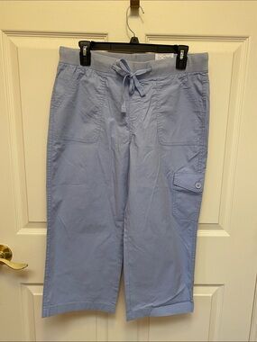 St. John's Bay Light Blue Capri Pants with Drawstring Waist